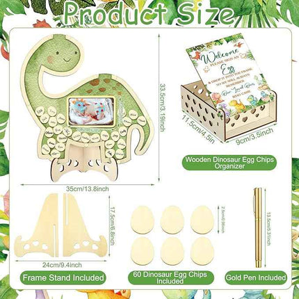 Wenqik 63 Pcs Dinosaur Baby Shower Guest Book Alternatives Set Baby Shower Decor