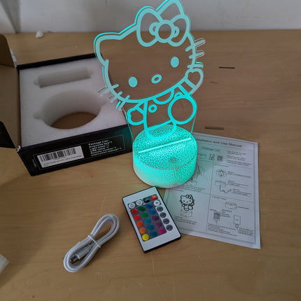 Cat Night Light Cute Night Light - Anime Charater 16 Color Change Decor Kitty La