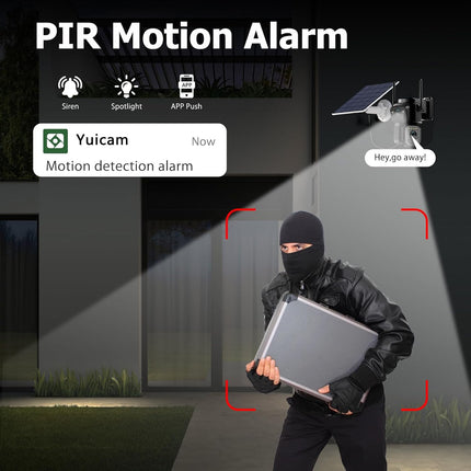 Uniter 4K Dual Lens Solar Security Cameras Wireless Outdoor, 2.4G WiFi, 360° Pan