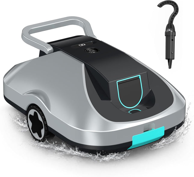 Zebary C1 Cordless Robotic Pool Cleaner, Dual-Suction Pool Vacuum with 200 Min Runtime, 2.7L Filter Basket, Auto-Parking