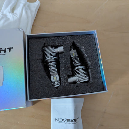NOVSIGHT 9006 LED Headlight Bulbs - 500% Super Bright 9006 HB4 Led Bulbs, 1:1 Si