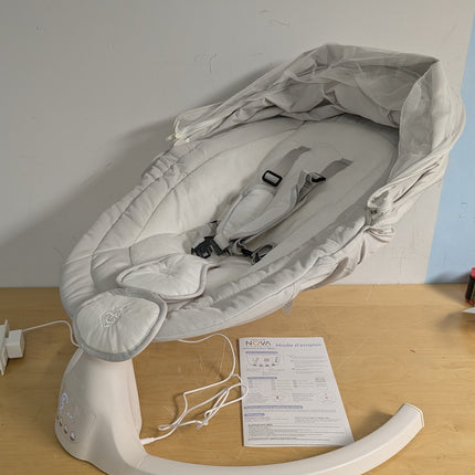 Jool Baby Nova Baby Swing for Infants with Bluetooth Music, Remote, 5 Motion Levels & Removable Canopy, Stone