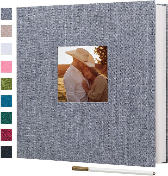 Finksy Large Photo Album Self Adhesive for 3x5 4x6 5x7 8x10 Pictures Linen Scrap