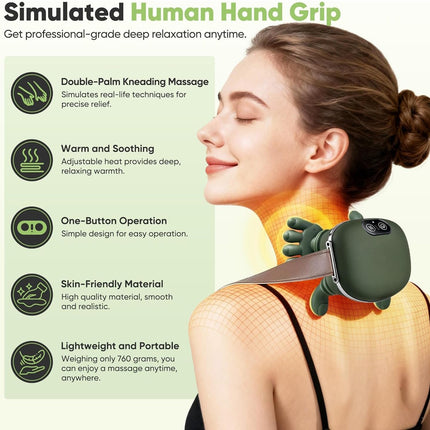 Neck Massager, 2026 Updated Bionic Heated Deep Tissue Massager, Wireless Electri
