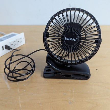 BESKAR USB Powered Clip on Fan, Portable Small Fan with Cord, 3 Speeds Strong Ai