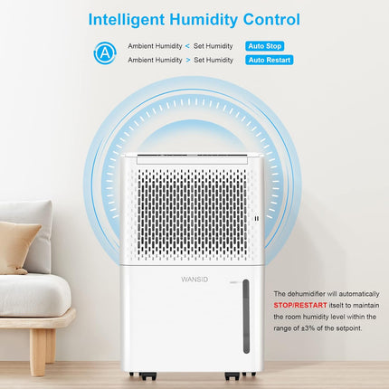 WANSID 2000 Sq.Ft Dehumidifiers with Auto Drain or Manual Drainage,Intelligent H