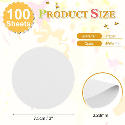 PATIKIL 100 Sheet Circle Card Stock, 3" Round Thick Cardstock, White | Cutouts P