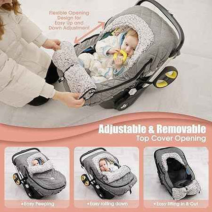 ACRABROS Car Seat Cover Baby: Winter Infant Carseat Canopy for Boy Girl Newborn,