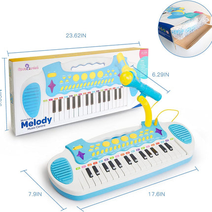 Love&Mini Piano Toy Keyboard for Kids Multifunctional Music Instruments with Mic