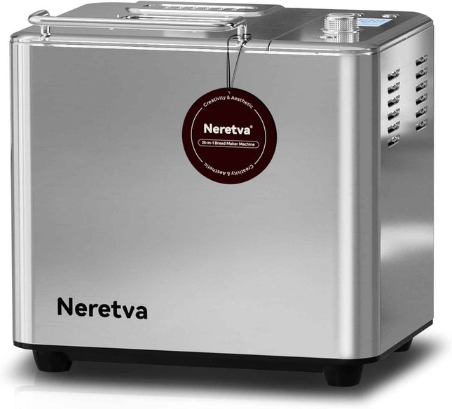 Neretva 20-IN-1 Bread Maker, Dual Heater 2LB Bread Machine Stainless Steel Bread