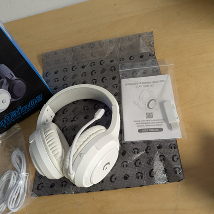 White Wireless Gaming Headset for PS5, PS4, PC, Switch 40-Hour Battery, Type-C C