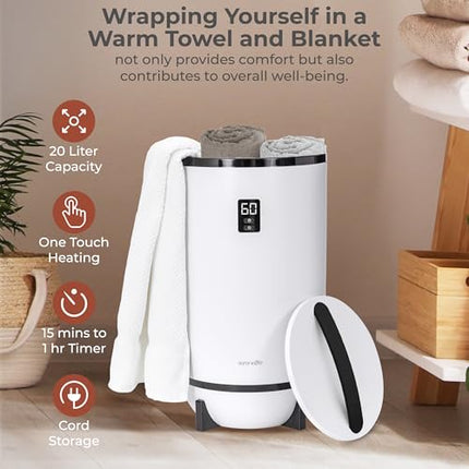SereneLife Towel Warmer, Bucket Towel Warmer, Towel Heater for Bathroom and Spa,