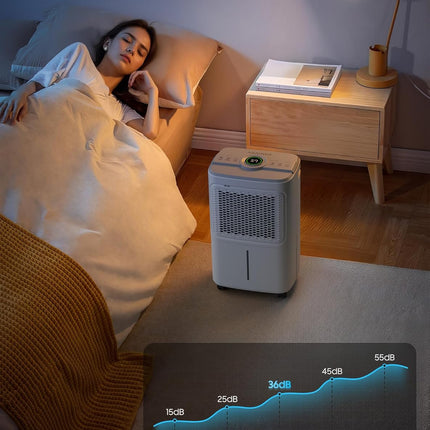 Dehumidifier for Home Basement Max 34 Pint 2500 Sq.Ft Small Quiet Portable Dehum