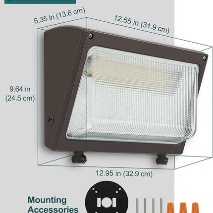 120W LED Wall Pack 100W 80W Adjustable, 3000K/4000K/5000K Selectable, 120-277V 1