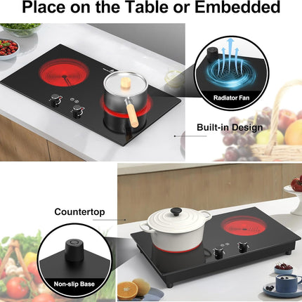 VBGK Electric Cooktop,2400W Electric Burner,Countertop and Built-in Electric Sto