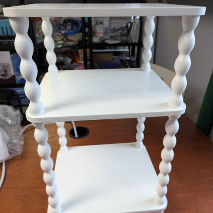 Fultyle End Table, Small Side Table with 3 Tier Open Shelf, Modern NightStand Be