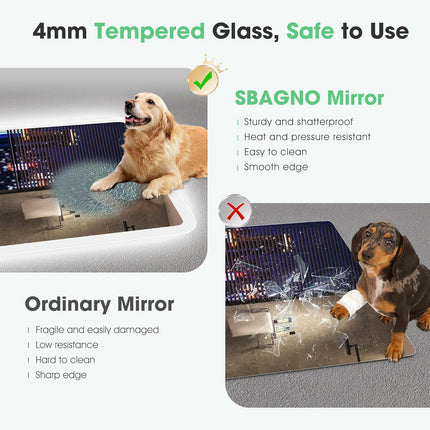 S·BAGNO 47.2''x27.2'' LED Bathroom Mirror with Lights