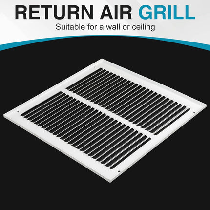 VOISEN Return Air Grille,Fits 12x12 Duct Opening,Steel Return Vent Cover, White