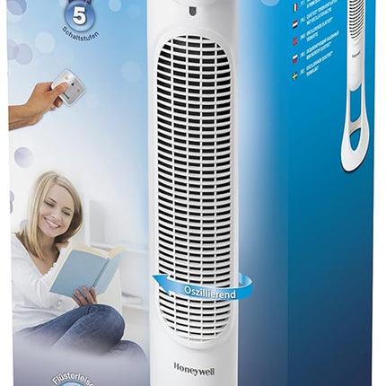 (No remote) Honeywell QuietSet Whole Room Oscillating Tower Fan (5 Speed Setting