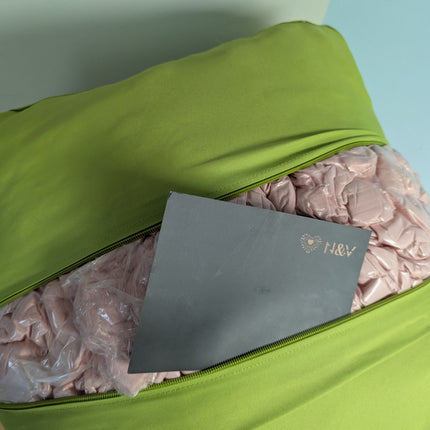 N&V Medium Shell Bean Bag Chair, Adult Size Bean Bag Sack, Foam Filling, Include