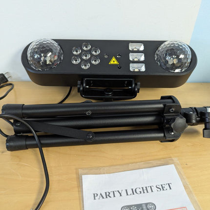 Telbum DJ Lights with Stand, 5 in 1 Party Bar Light Set with Rotating Ball, Stro