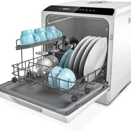 Hermitlux Countertop Dishwasher, 5 Washing Programs Portable Dishwasher With 5-L