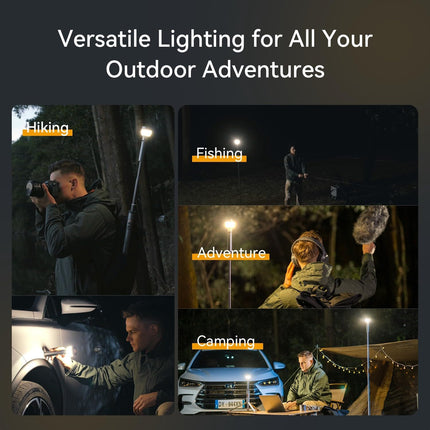 Telescopic Collapsible Camping Light, 800 Lumens, IP65, Remote & Magnetic Base