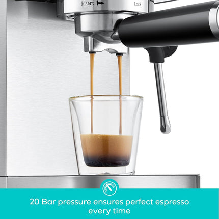 CASABREWS 3700 Essential Espresso Machine 20 Bar, Stainless Steel Cappuccino & L