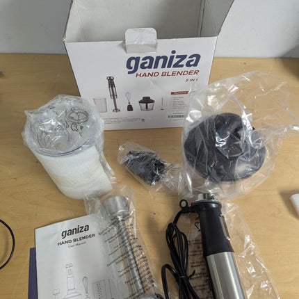 Ganiza Immersion Blender 5 in 1 Hand Blender 800W Heavy Duty Motor, 15 Speed and