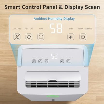 21 Pint Quiet Dehumidifier with Drain Hose, 1300 Sq.ft Dehumidifiers for Home, S