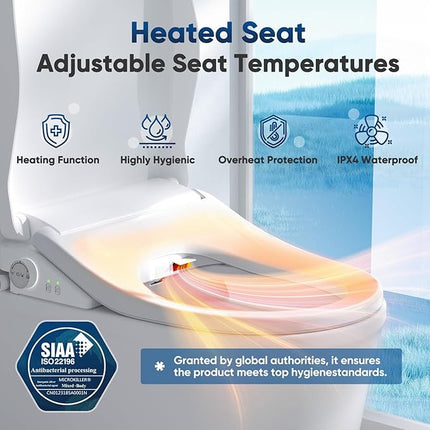 FVZ Bidet Toilet Seat Smart Electric Heated Toilet Seat with Warm Water & Dryer,