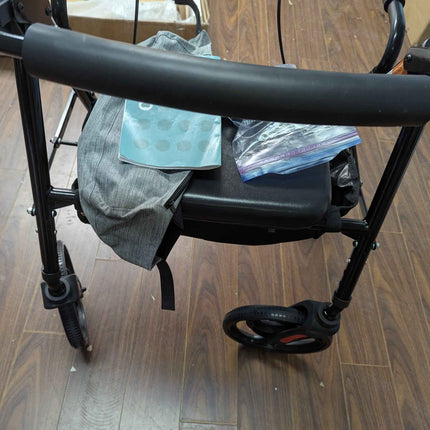 Purarelax Upright Rollator Walker, Stand Up Walkers with Armrest, 10" Wheels, Fr