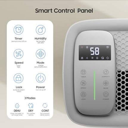 52 Pints Energy Star Dehumidifier for Basement, ANDTE 4500 Sq.Ft Home Dehumidifi