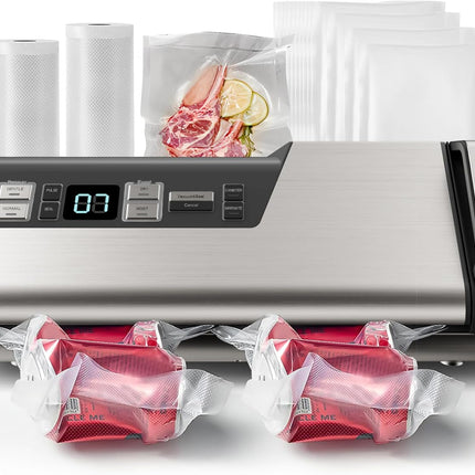 Mesliese Vacuum Sealer Machine, 95kPa 140W Double Seal Powerful Food Sealer, One