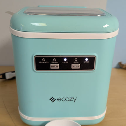 Ecozy Countertop Ice Maker, Portable, Self-Cleaning, 9 Bullet Ice Cubes in 6 Min