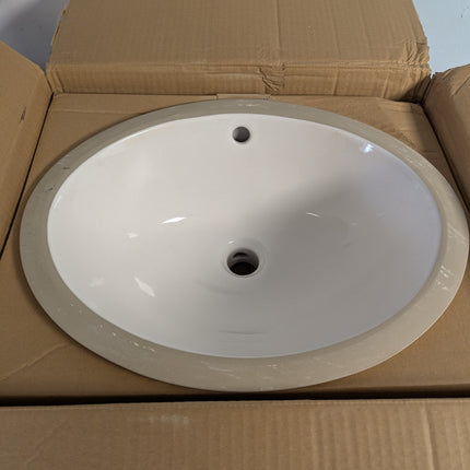 18" Mangrove Oval Porcelain Undermount Bathroom Sink - White