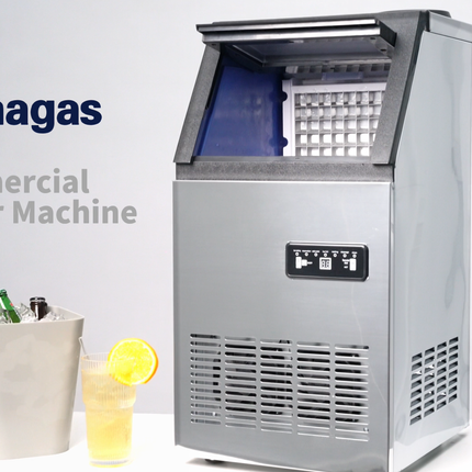 100LBS/24H Commercial Ice Maker Machine, Dual Water Inlet Undercounter or Freest