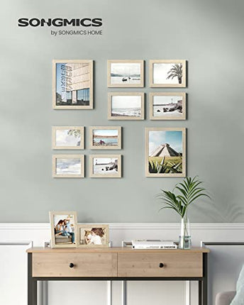 SONGMICS Picture Frames, Collage Picture Frames Set of 10, Two 8x10, Four 5x7, F