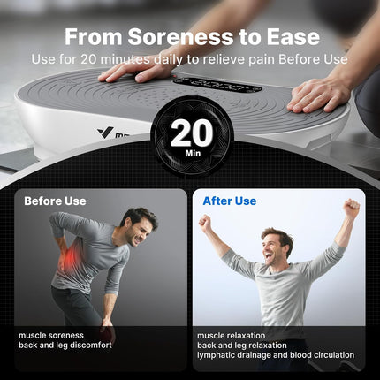 MERACH Vibration Plate Exercise Machine, Vibrating Platform with LED Touch Scree