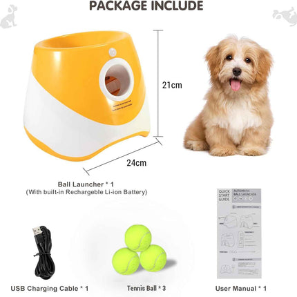 FENTERXY Automatic Dog Ball Thrower with 3 Balls Interactive Tennis Ball Launche