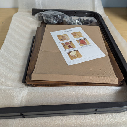 Ditind C Shaped End Table with Rolling Wheels, Small Couch Side Table with Stora