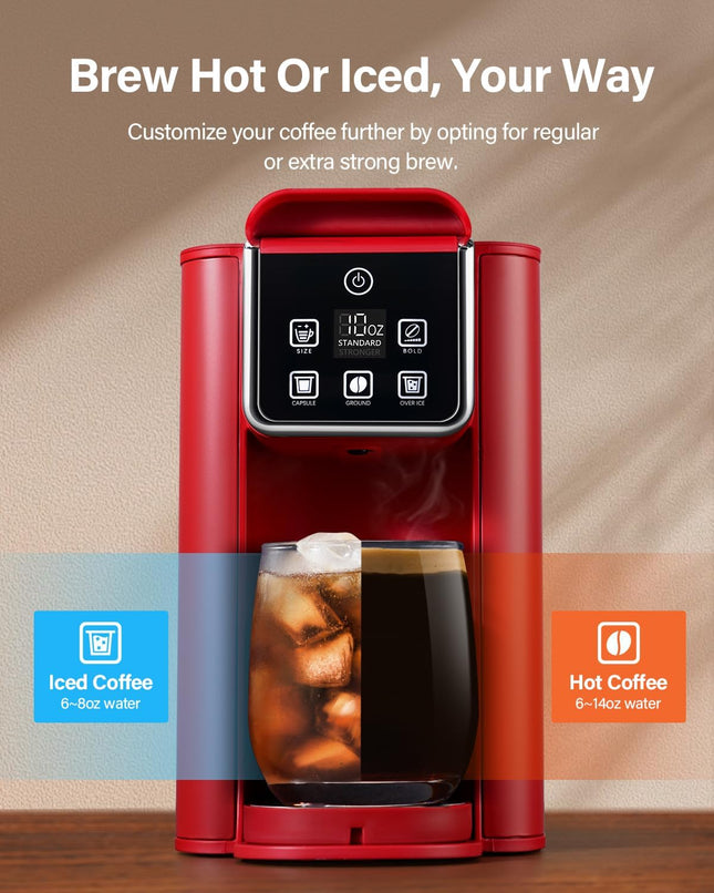 SHARDOR Single Serve Coffee Maker, Hot and Iced Coffee Machine for K Cup Pods &