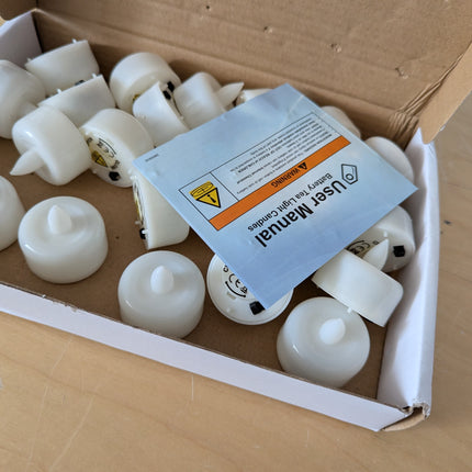24 PCS Flameless LED Tea Lights Bulk, Electric Tealight Candles, Small Fake Cand