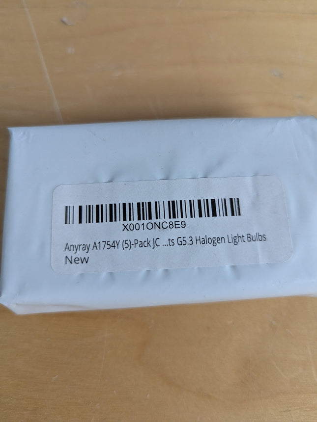 Anyray A1754Y (5)-Pack JC G5.3 Bi Pin 50W 12V 50 Watt C-6 T3 12 Volts GX5.3 Ligh