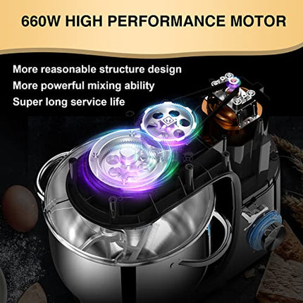 KUCCU Stand Mixer, 9.5 Qt 660W, 6-Speed Tilt-Head Food Dough Mixer, Electric Kit