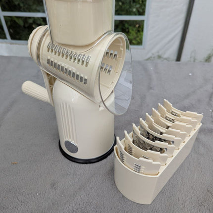 ENERGEVITY Manual Rotary Cheese Grater with Handle, 5 in 1 Replaceable Stainless