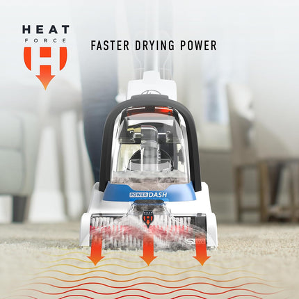 Hoover PowerDash Pet Compact Carpet Cleaner, Lightweight Upright Shampooer with HeatForce Drying, Black