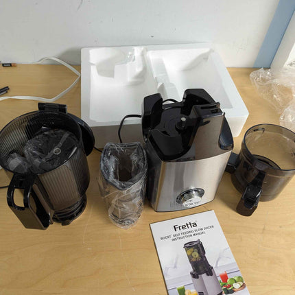 Fretta Juicer Machine,Cold Press Juicer W/ 5.3'' Feed Chute for Whole Fruits Veg