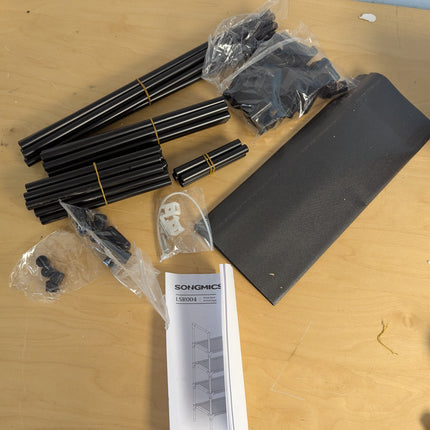 SONGMICS 4-Tier Shoe Rack, Shoe Storage Organizer with Metal Frame, Black ULSR00