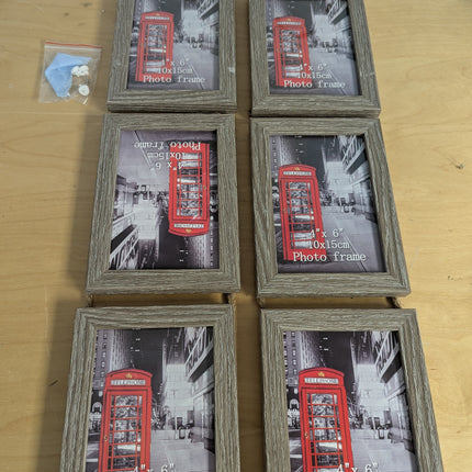 Amazing Roo 4x6 Hanging Triple Picture Frames Set of 2, Vertical Collage Rustic